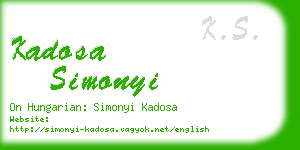kadosa simonyi business card